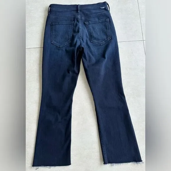 MOTHER Denim The Insider Crop Step Jeans Fray in After Party Wash size 25